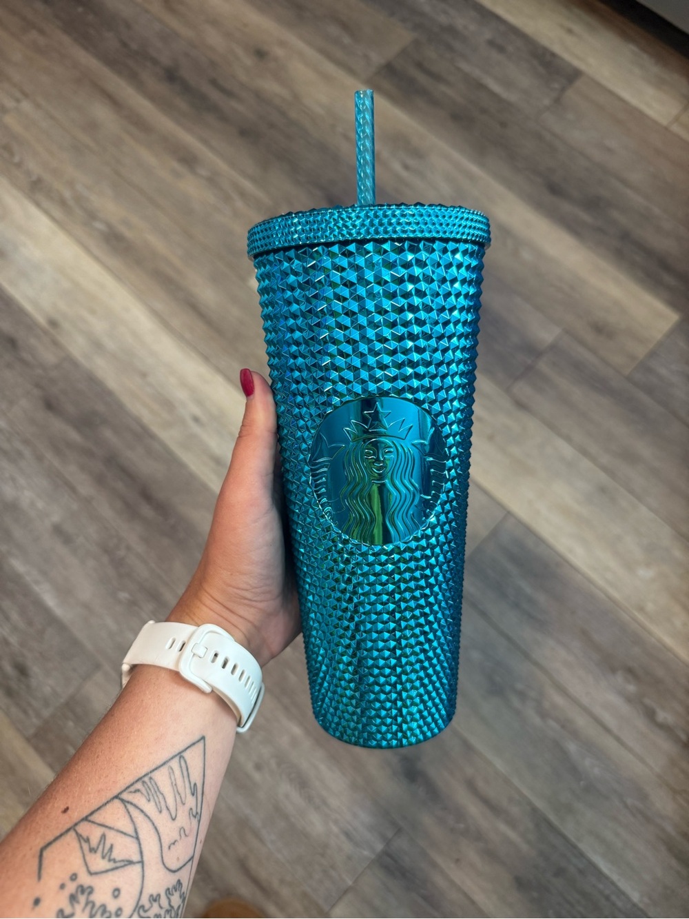 Starbucks Teal Textured Studded Tumbler with Straw